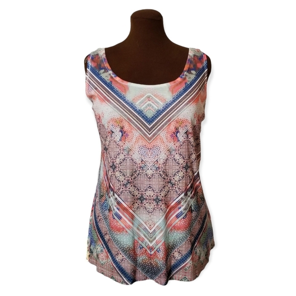 NWT One World 2PC Set 1X | Boho Festival Poncho Shawl & Tank Top Maxi Print - Picture 6 of 9